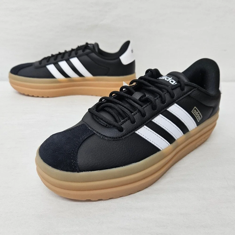 Adidas VL Court‎ Bold Platform Sneakers IH3081 Black White Gum Women's Size 6.5